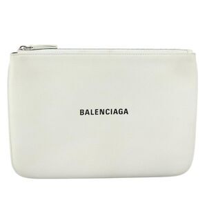 Balenciaga Everyday White Leather Clutch Bag (Pre-Owned)
